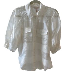 REBECCA TAYLOR ORGANZA BLOUSE SZ 2 NWT